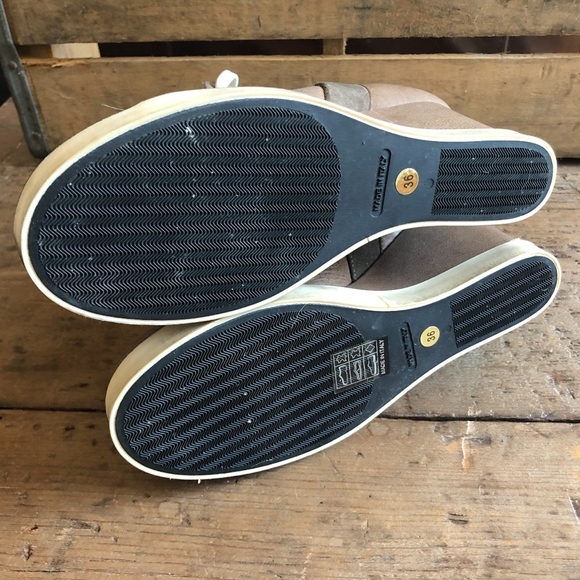 FashionLab Italian Leather Wedge lace Up Booties - Picture 7 of 8